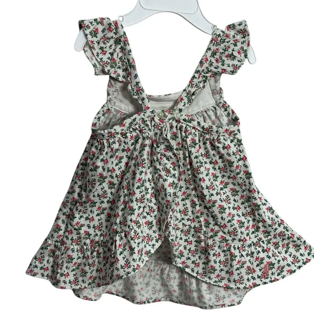 POLO Ralph Lauren Baby Girls Floral Cotton Jersey Top & Bloomer Set, Sz 18months